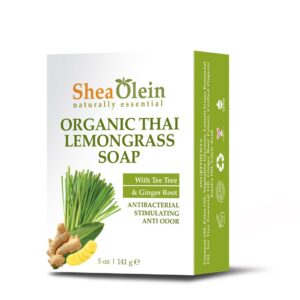 SheaOlein- Organic Thai Lemon Grass Soap w/With Tee Tree & Ginger Root 5 oz Bar (6 Bars)
